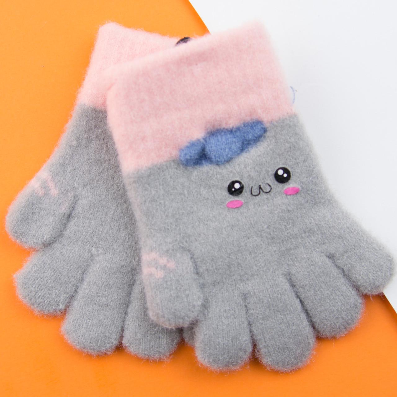 Перчатки для детей 1 - 2 года Глазки 22-25-48 Серый (DR009941 Перчатки для детей 1 - 2 года Глазки 22-25-48 Серый (DR009941