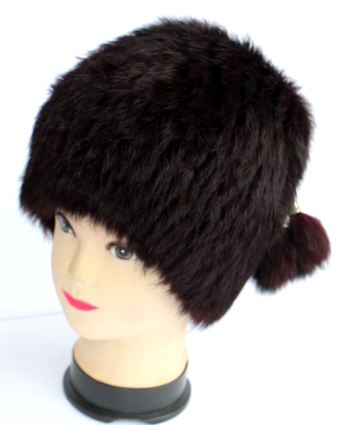 Шапка-кубанка женская меховая из кролика Темно-вишневый (28285)