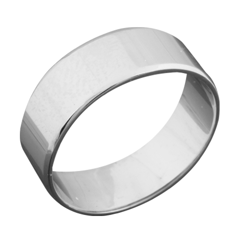 Обручка срібна гладка у мінімалістичному стилі американка р. 18