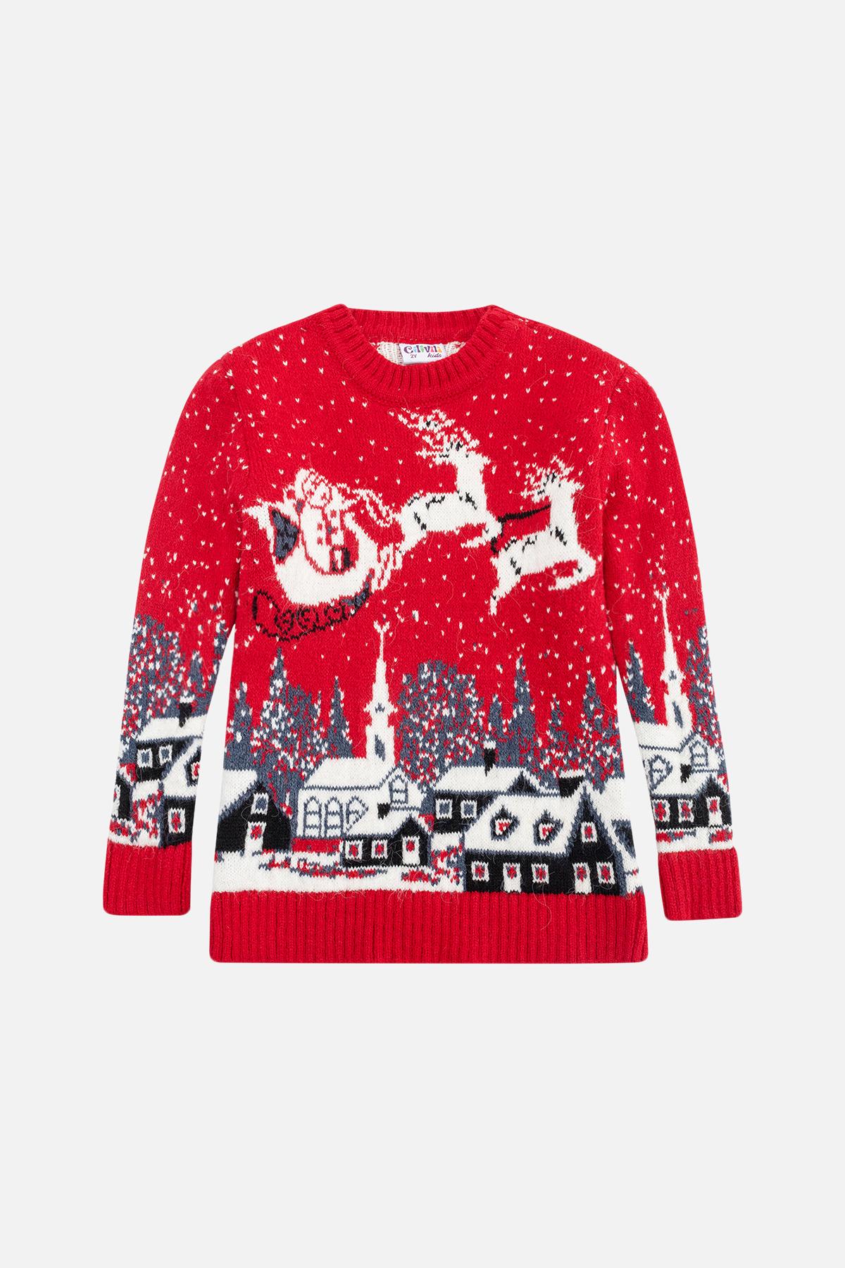 Джемпер новогодний для мальчика ЦБ-00233902 98 см Красный (28575930)