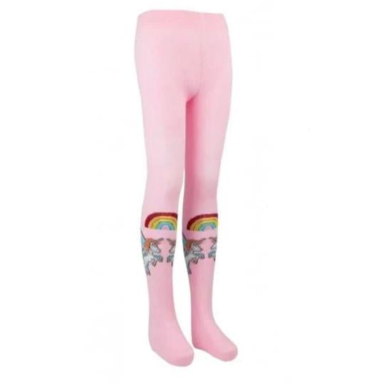 Колготы демисезонные BROSS Единорог хлопок 110-116 см 5-7 лет Розовый (23637)