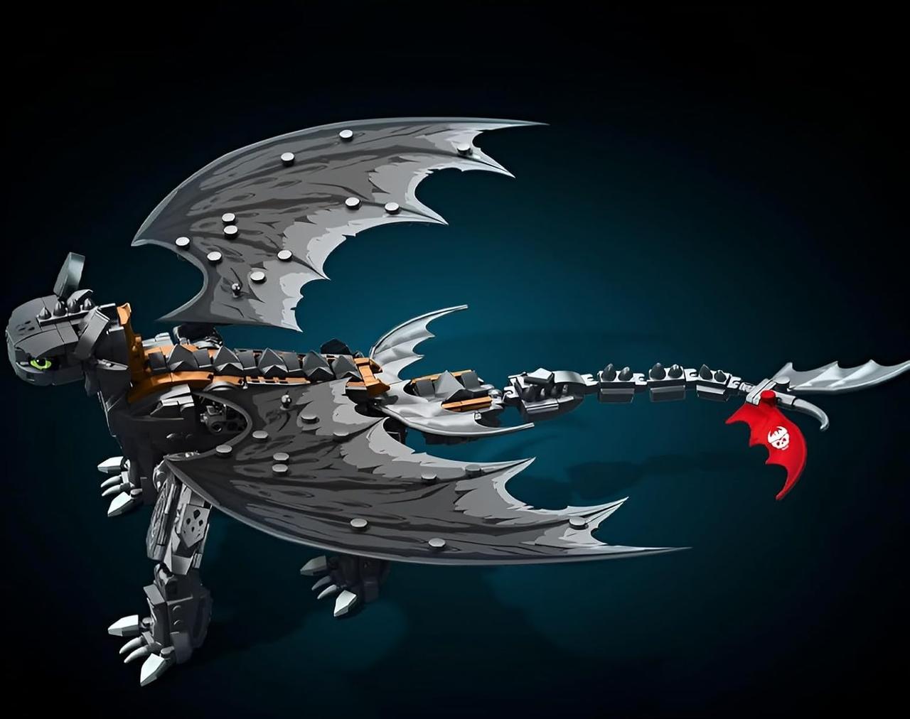 Конструктор для детей дракон из мультфильма Как укротить дракона 1026 дет. - фото 7