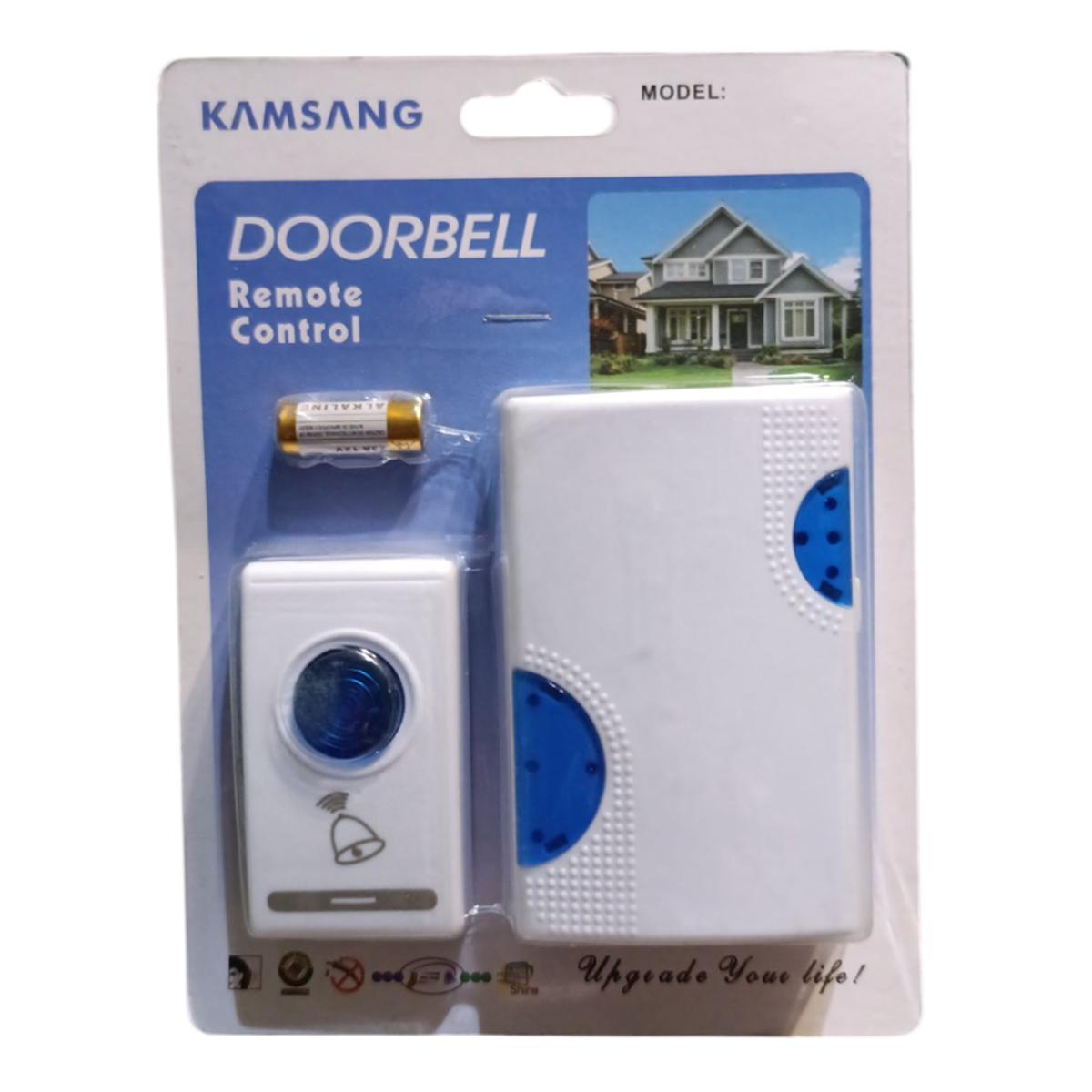 Звонок дверной беспроводной KAMSANG DOORBELL WL-646 32 мелодии приемник в розетку 220V White/Blue (200282) Звонок дверной беспроводной KAMSANG DOORBELL WL-646 32 мелодии приемник в розетку 220V White/Blue (200282)