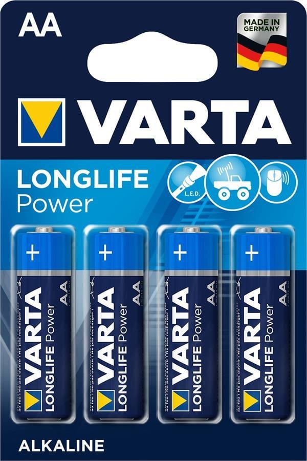Батарейки Varta Longlife Power AA/LR6 1,5V 4 шт. (04906121414)