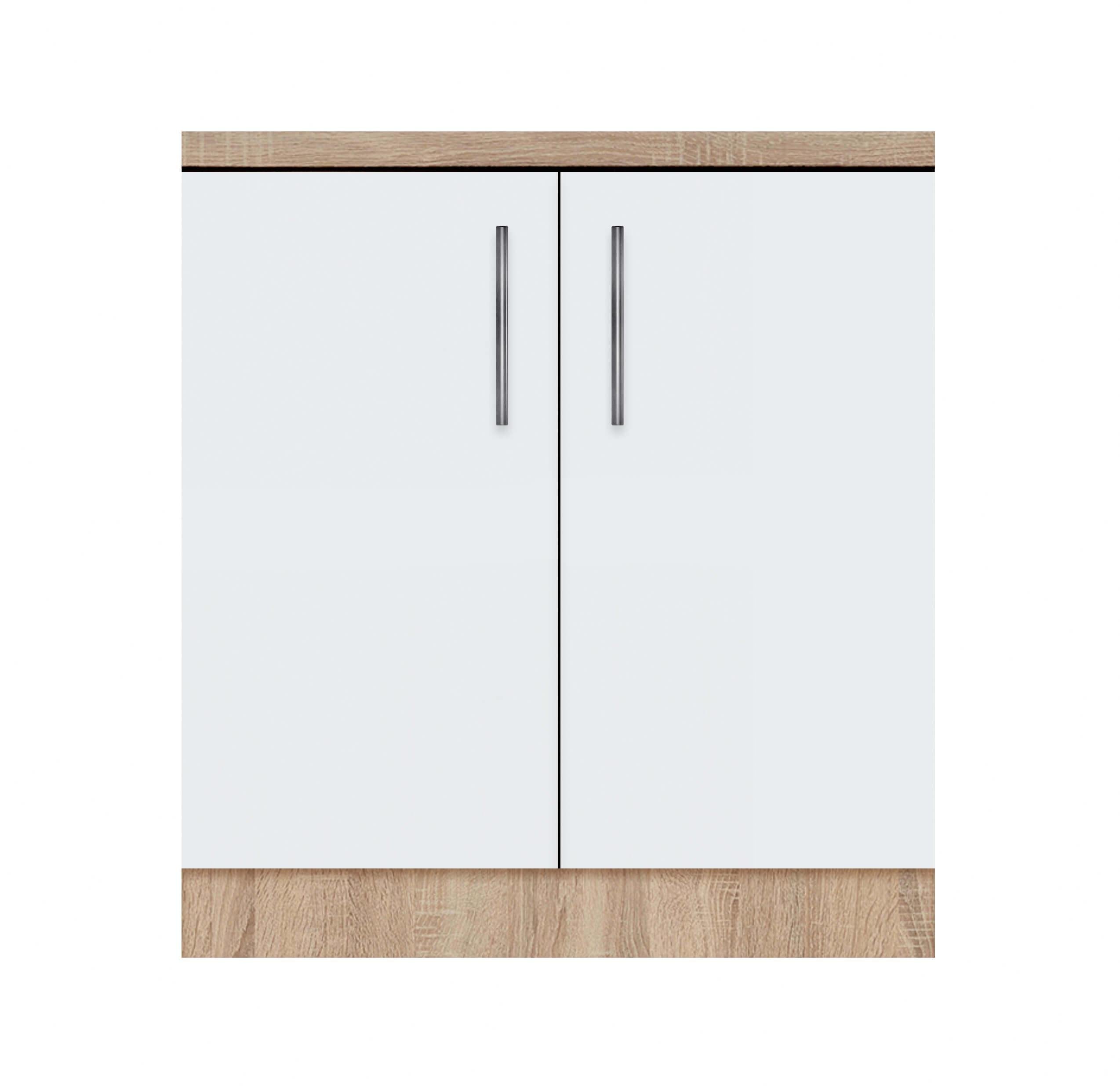 Тумба дводверна МАКСІ-МЕблі без ящиків зі стільницею 1-й кат. складська програма 500 Дуб сонома/Білий гладкий (70073)