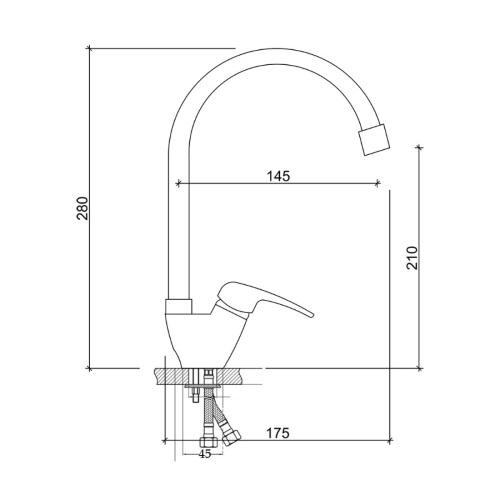 Смеситель для кухни Brinex 36W 007 29590BRINEX - фото 2