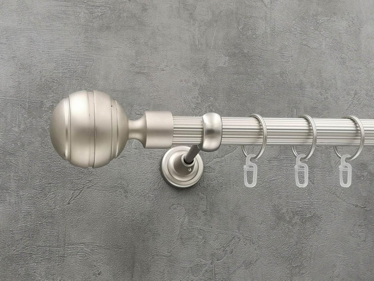 Карниз Quadrum EM235 рифлена штанга одинарний відкритий 25 мм 400 см Сатин (264771216)