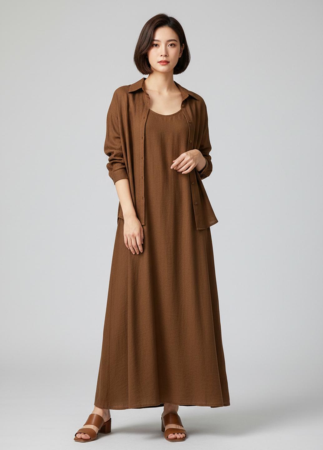 Костюм-двійка жіночий літній сукня та сорочка L (GF-12) - фото 2