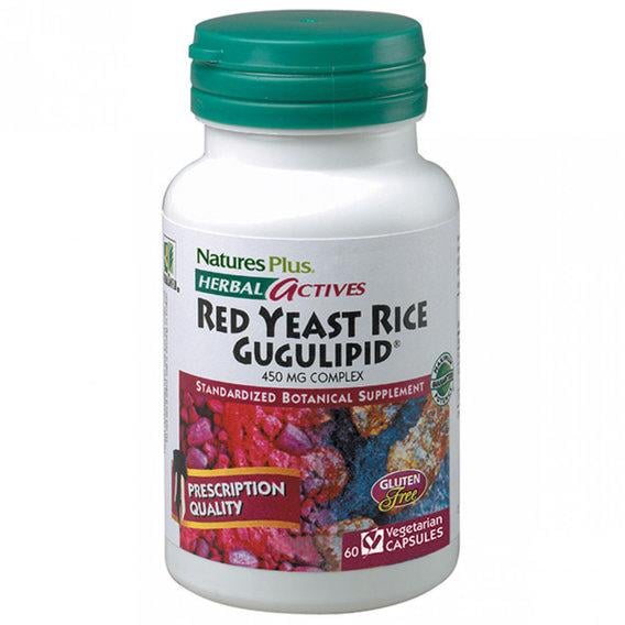 Червоний рис Nature's Plus Herbal Actives Red Yeast Rice Gugulipid 60 Caps