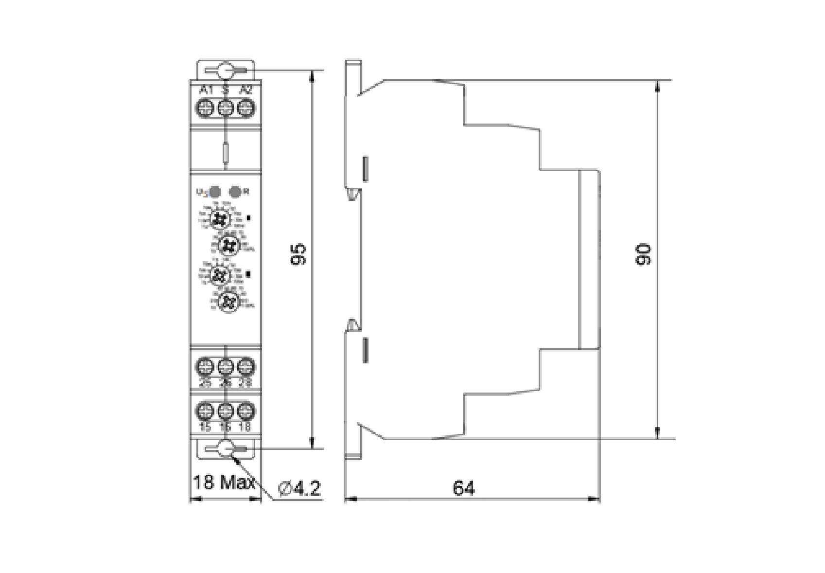 Реле часу Аско NTE9-S2 16А 12-240В AC/DC 1с-100днів (A0010240008) - фото 6