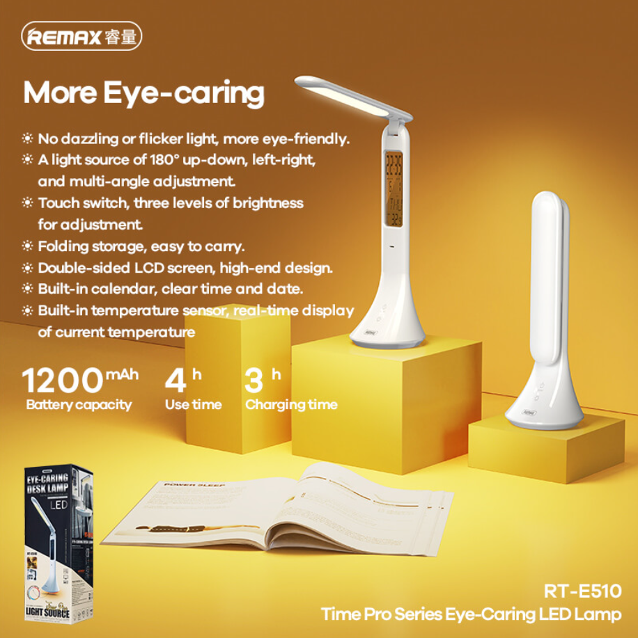 Настольная лампа Remax RT-E510 Time Pro Series Eye-Caring LED аккумуляторная 1200 mAh Белый - фото 9