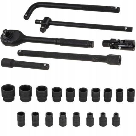 Набор ударных головок с воротком 1/2 8-32 мм 24 ед. VORFAL V08126 - фото 1 Набор ударных головок с воротком 1/2 8-32 мм 24 ед. VORFAL V08126 - фото 1