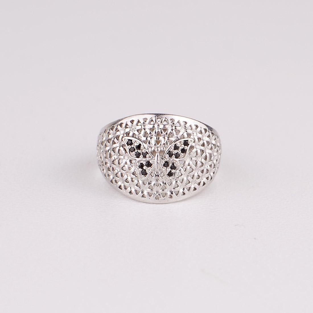 Серебряное кольцо Бабочка с камнями цирконий 32-krb 19,5