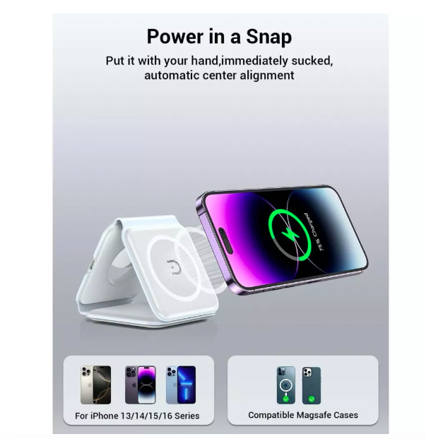 Док-станция для телефонов для Apple Watch для AirPods с MagSafe MD-WXC003 Wireless Charger White (555081db) - фото 4