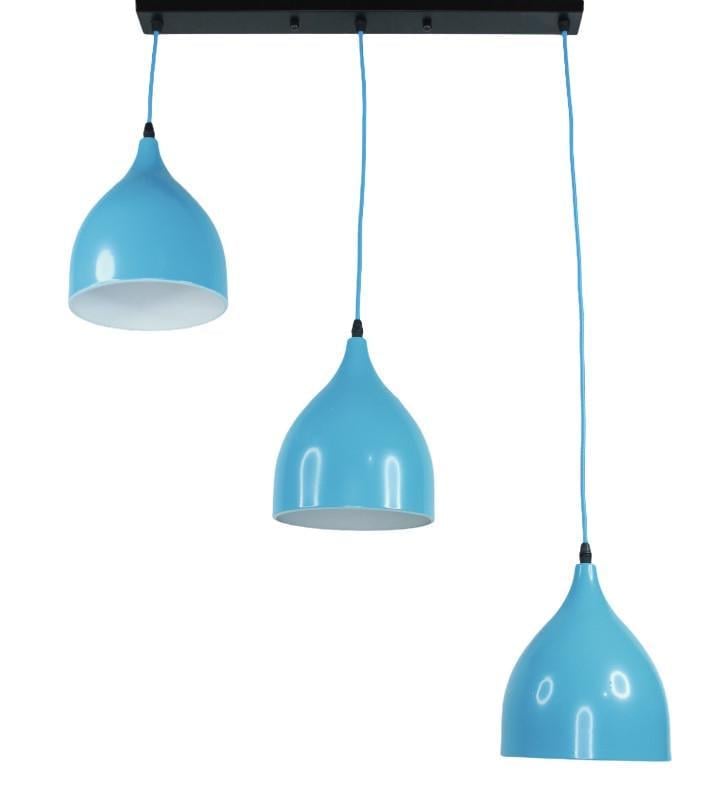 Люстра Svlight подвесная в стиле лофт на планке трехламповая 190/3 Голубой (1459007443)