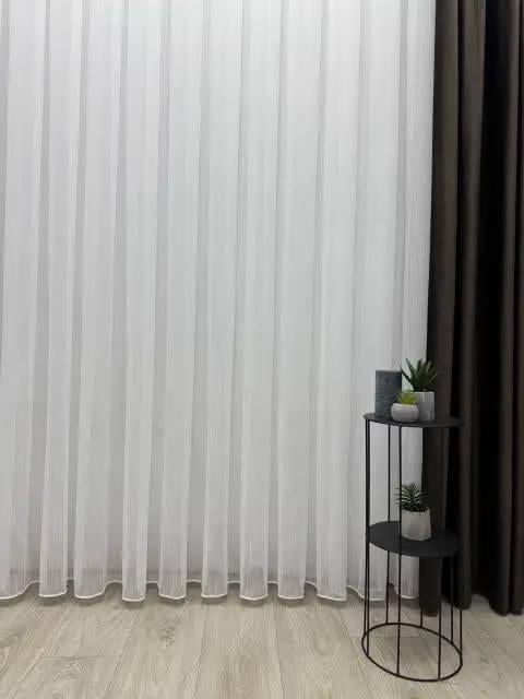 Тюль готовый на основе бамбука с шениловой нитью на тесьме 6 см 300х280 см Молочный (930-Т32) Тюль готовый на основе бамбука с шениловой нитью на тесьме 6 см 300х280 см Молочный (930-Т32)