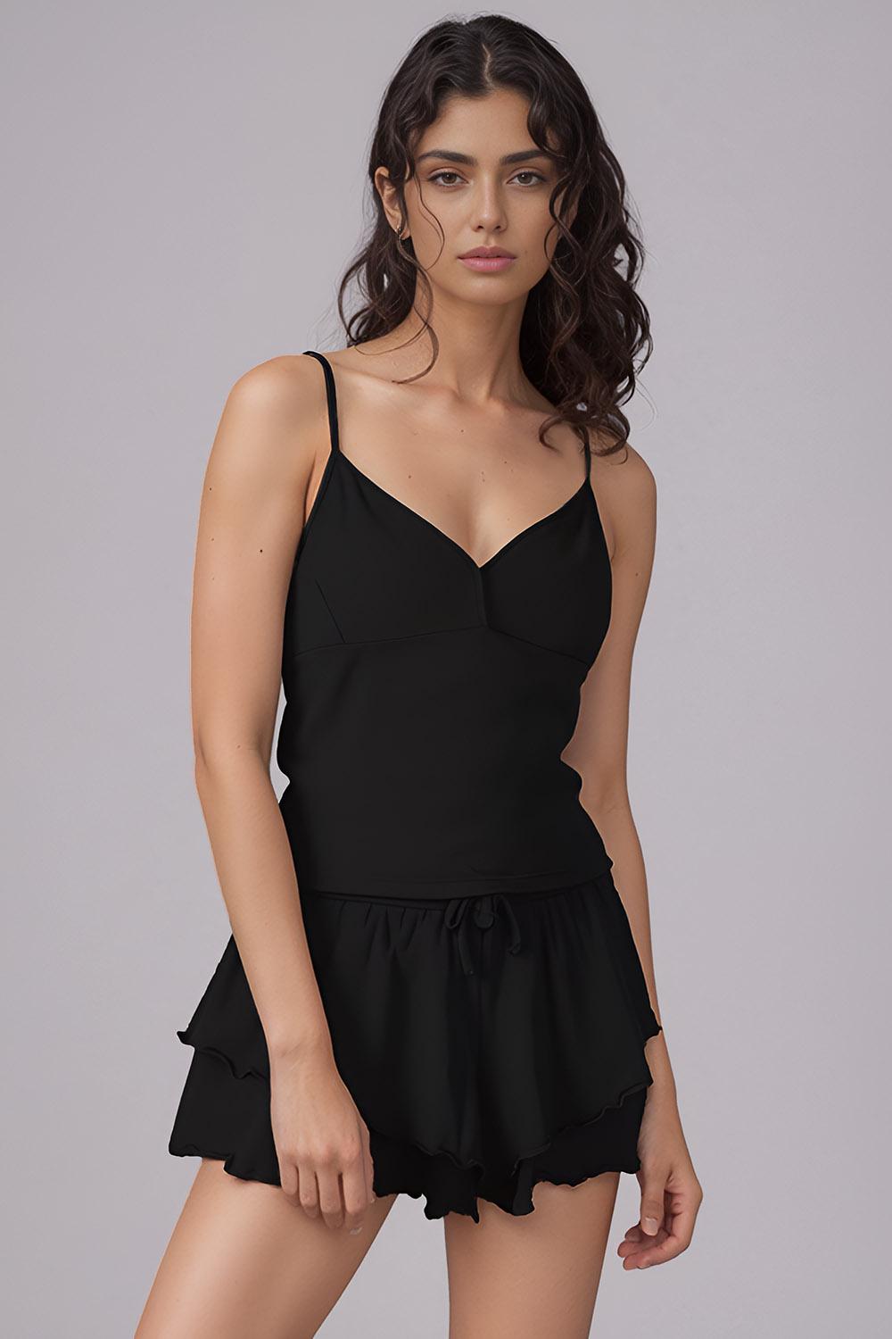 Пижама с шортами Kom Роза XL Черный (8682919243215)