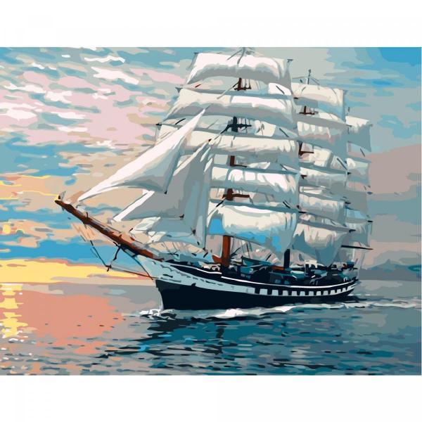 Картина по номерам Strateg Величественный фрегат 40х50 см в термопакете (VA-2179-mt)