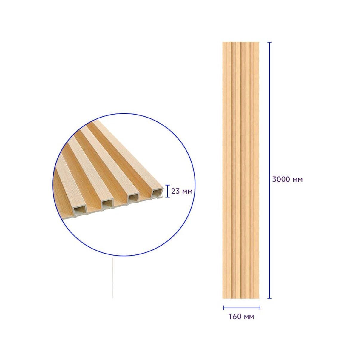 Рейка стеновая декоративная D 3000x160x23 мм (SW-00002572) - фото 3 Рейка стеновая декоративная D 3000x160x23 мм (SW-00002572) - фото 3