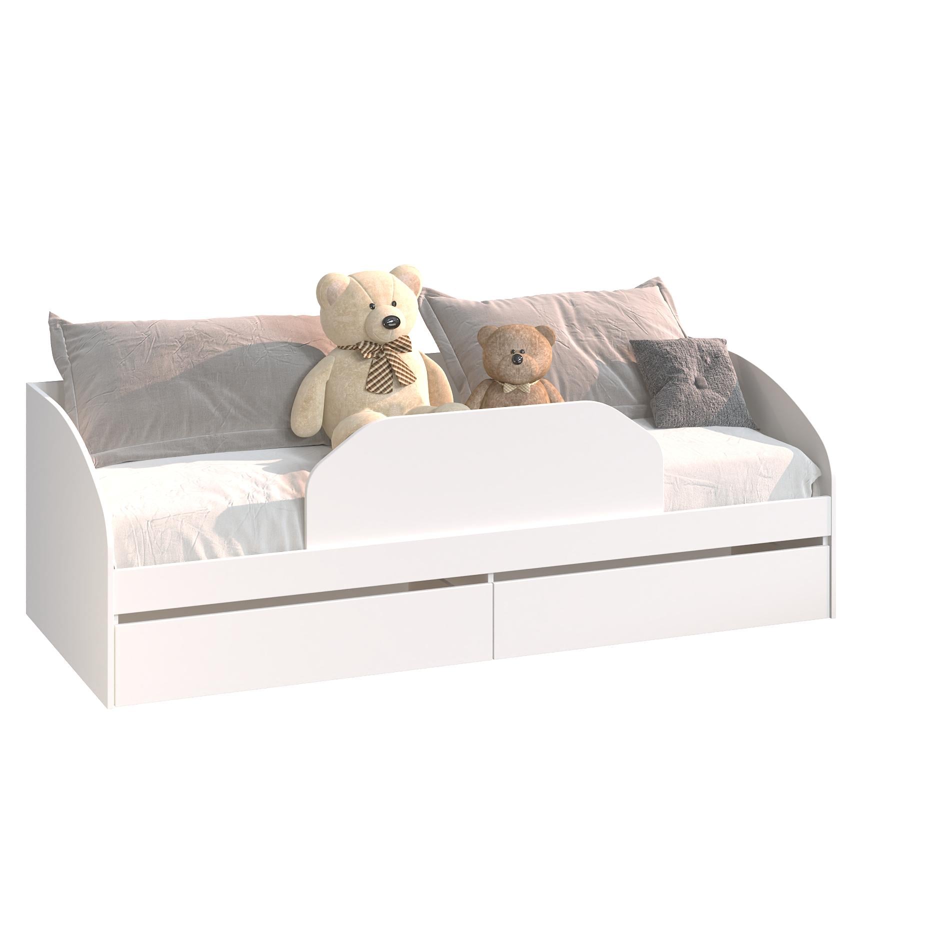 Кровать детская с ящиками Мастер Форм Брайт 835x2032x600 мм спальное место 800х2000 мм Белый (32227)