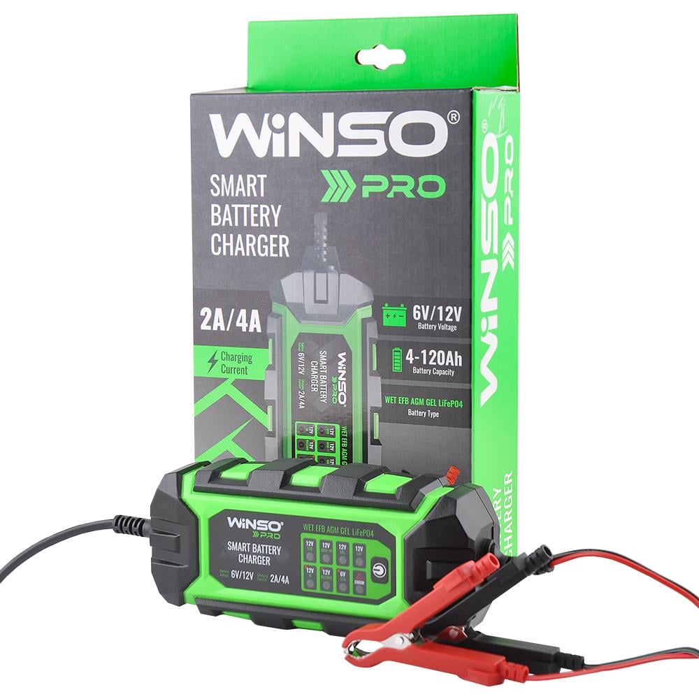 Зарядний пристрій АКБ WINSO PRO 8LEDs 4A 6V/12V 4-120Ah 139310 (167982)