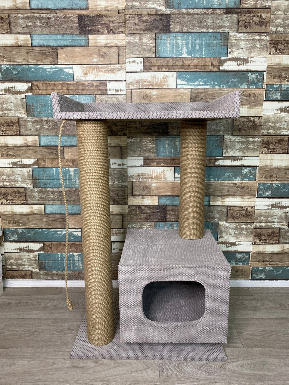 Игровой комплекс когтеточка с домиком и лежанкой 100 см Мокко (21706968)