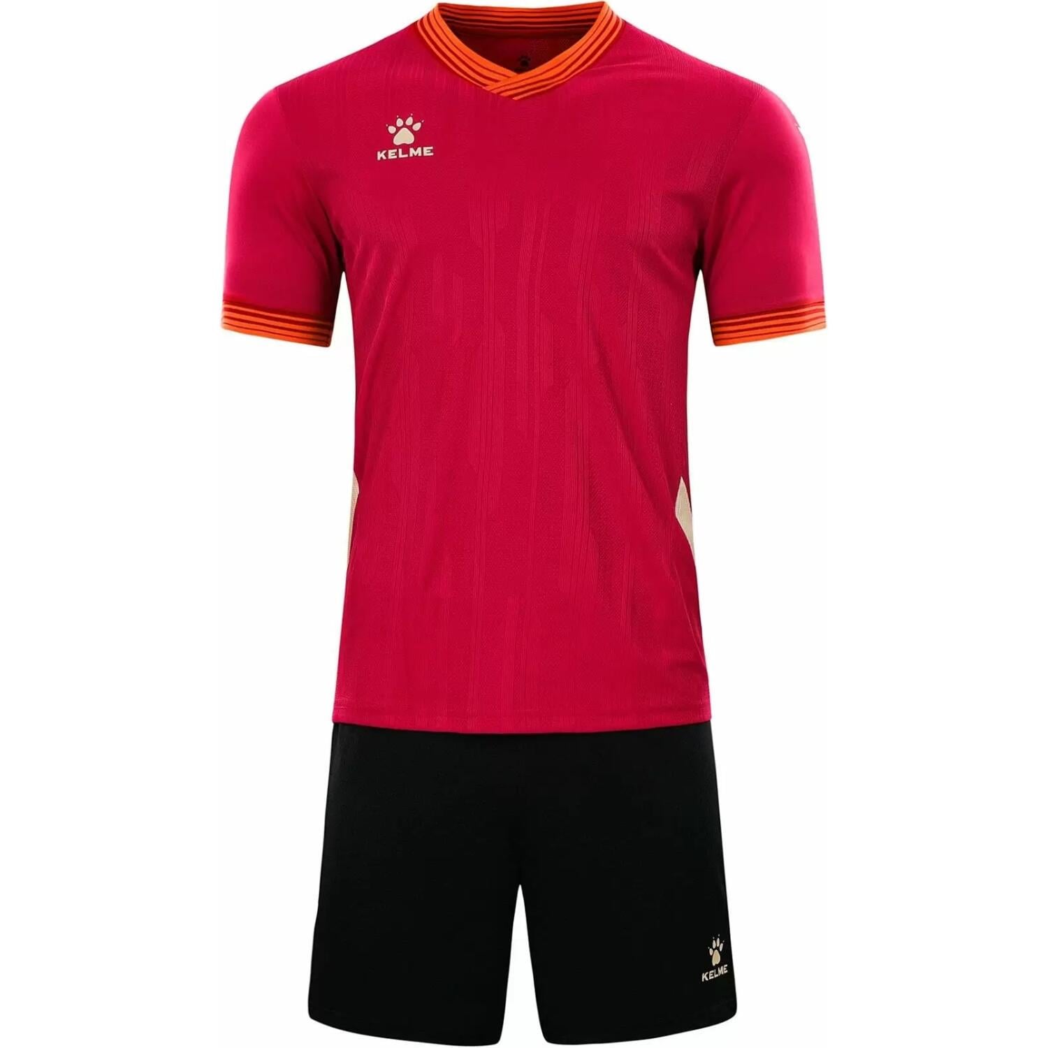 Комплект футбольної форми Kelme IBIZA 2XL Червоно-помаранчево-чорний (8351ZB1082.9609)