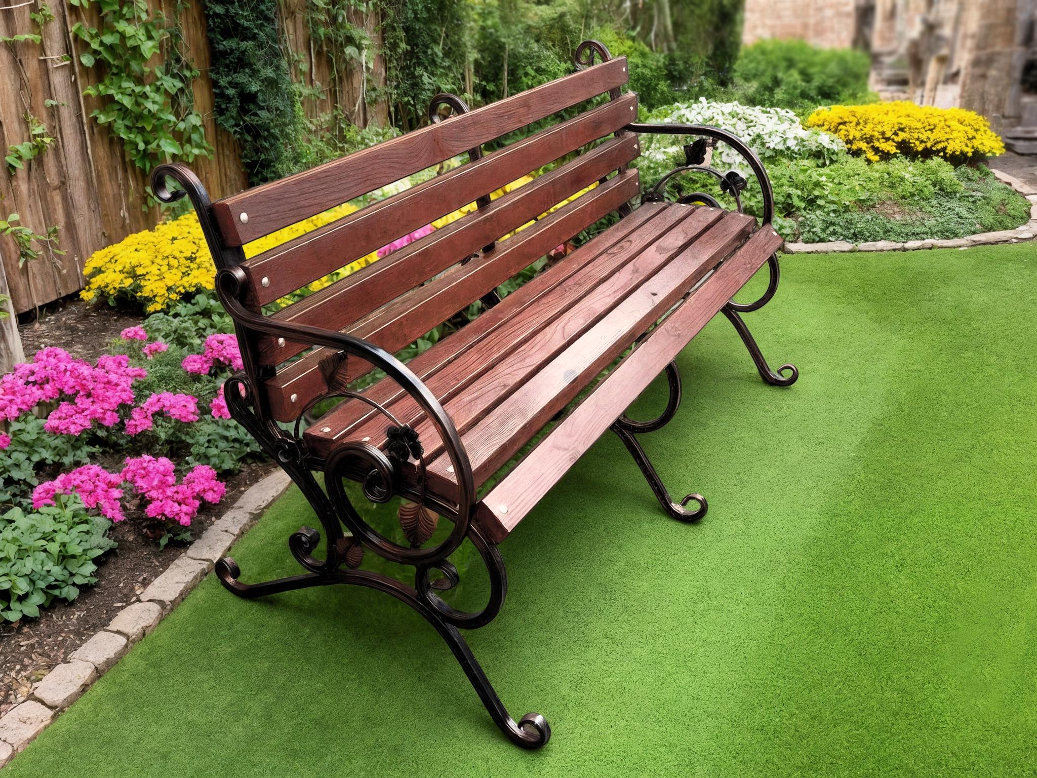 Скамейка садовая кованая Tobi Sho Камелия с подлокотниками 200 см Черешня - фото 1 Скамейка садовая кованая Tobi Sho Камелия с подлокотниками 200 см Черешня - фото 1