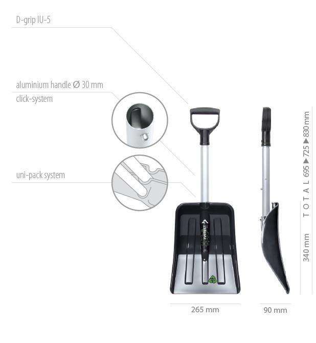 Лопата для снігу Prosperplast Everest Eco з телескопічною алюмінієвою ручкою (CNT00011757) - фото 4 Лопата для снігу Prosperplast Everest Eco з телескопічною алюмінієвою ручкою (CNT00011757) - фото 4