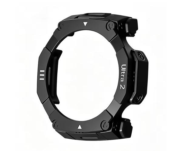 Чехол защитный PC для смарт-часов Amazfit T-Rex Ultra 2 Черный с белым