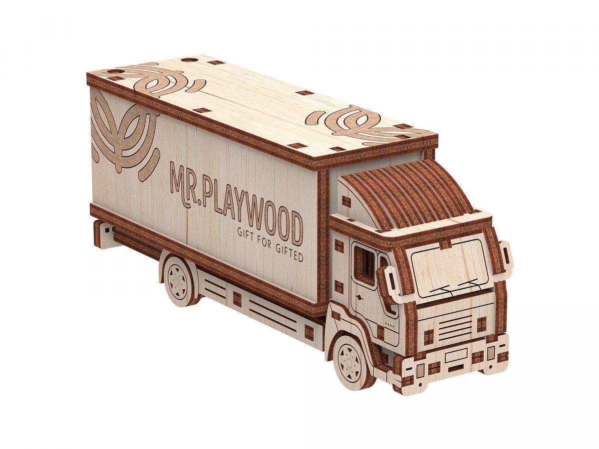 Конструктор-пазл 3D Грузовик деревянный (10109) - фото 1