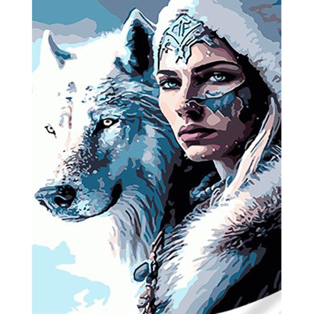 Картина по номерам Strateg Премиум Зимние караулы с лаком и уровнем 30x40 см (Str-SS1040)