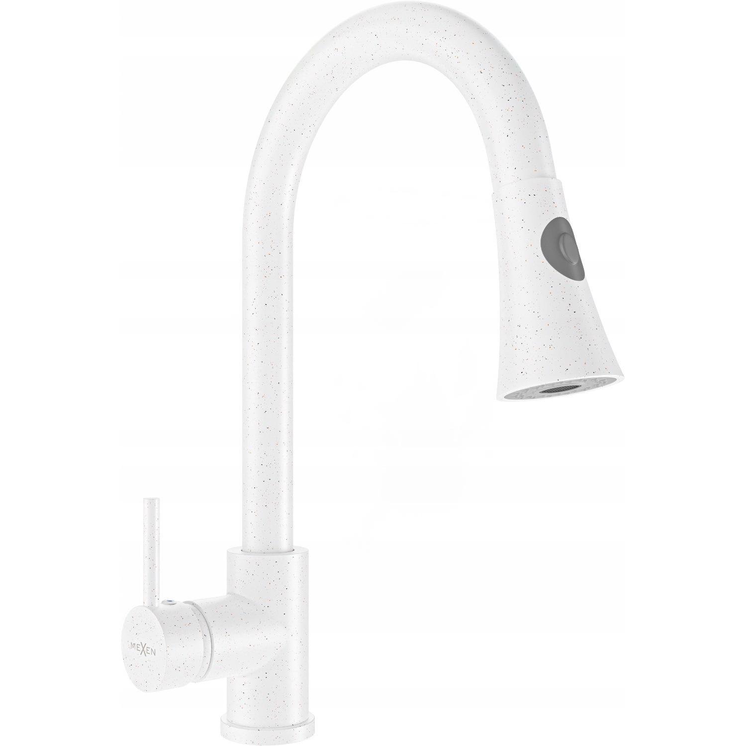 Змішувач для кухні Mexen Elia MEX-670101-26 із висувною лійкою Білий (177274)