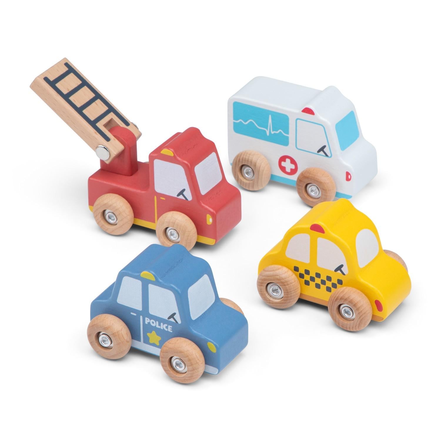 Ігровий набір New Classic Toys Транспортні засоби 4 машини 32x10x8 см