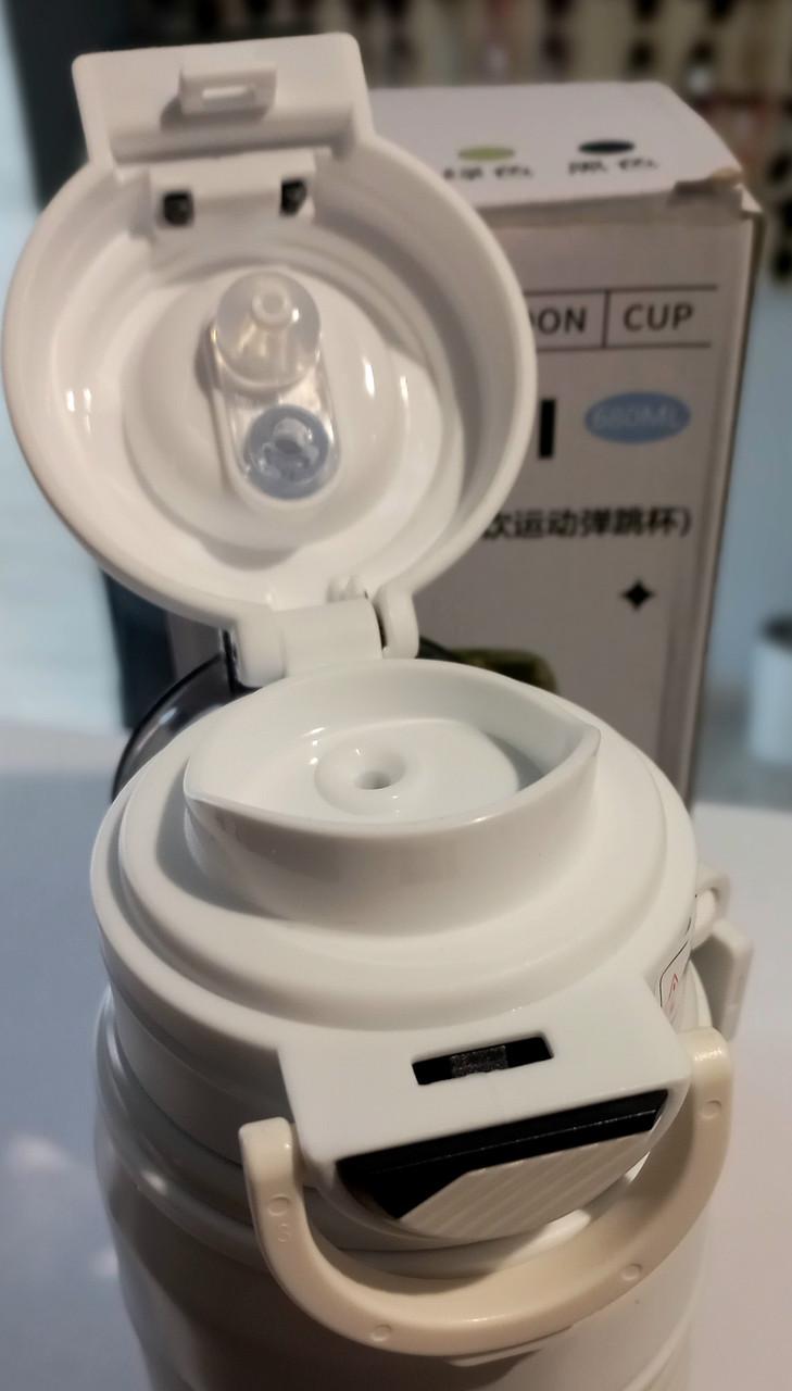 Термопляшка з подвійним ковпачком GRAFFITI CUP 680 мл Білий з чорним (2600786802) - фото 7