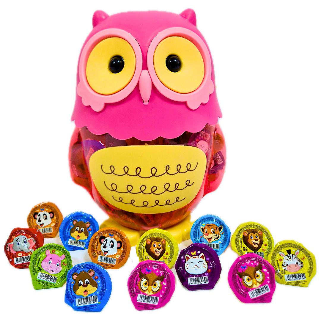 Желейное ассорти Zoo Jelly Cup в банке в виде совы 100 шт. (2458649438)
