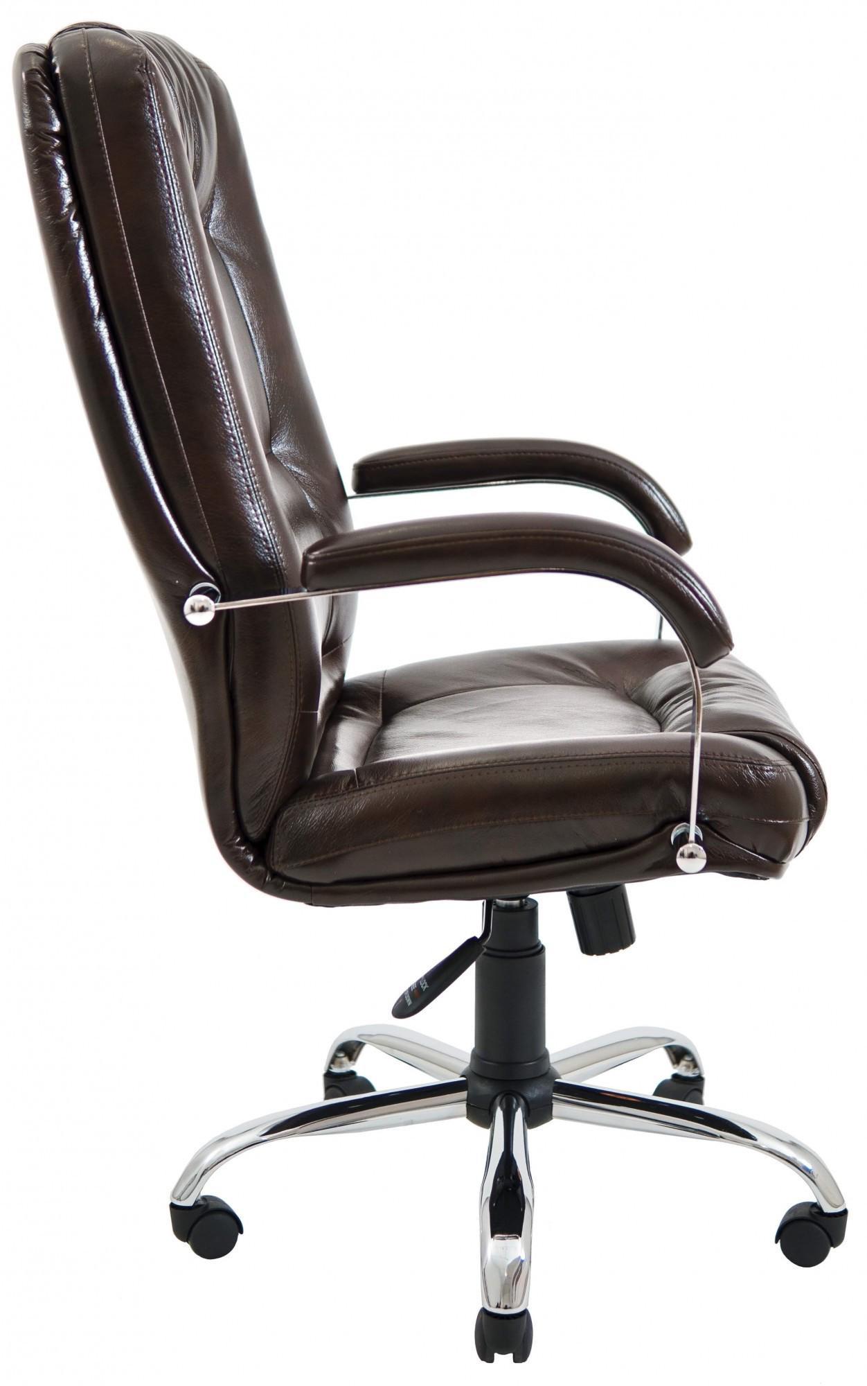 Крісло офісне комп'ютерне Alberto Титан Dark Brown Хром М2 AnyFix Коричневий - фото 3