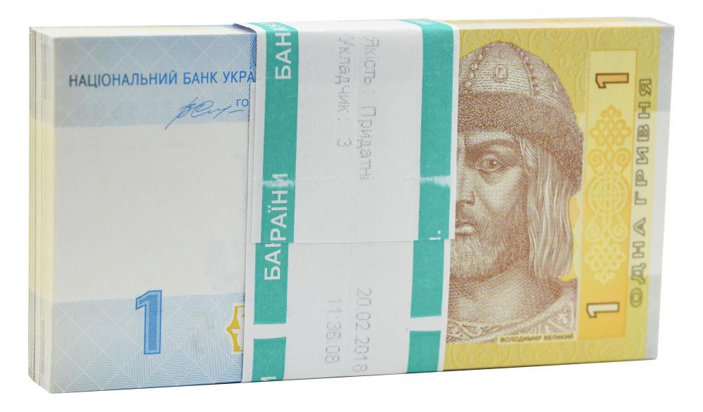 Коллекционная банкнота Украина 1 гривна 2014 Гонтарева UNC Пачка/корешок 100 штук P116Ac (Б21692)