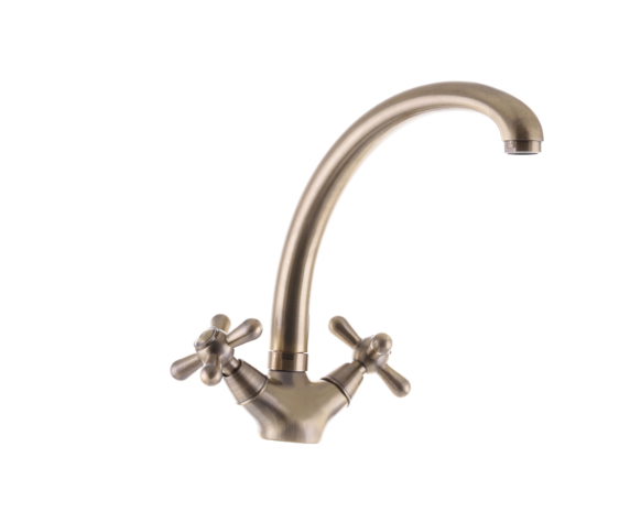 Змішувач для кухні Haiba DOMINOX-273 високий двовентильний латунь Бронза (b-HB0082) - фото 5