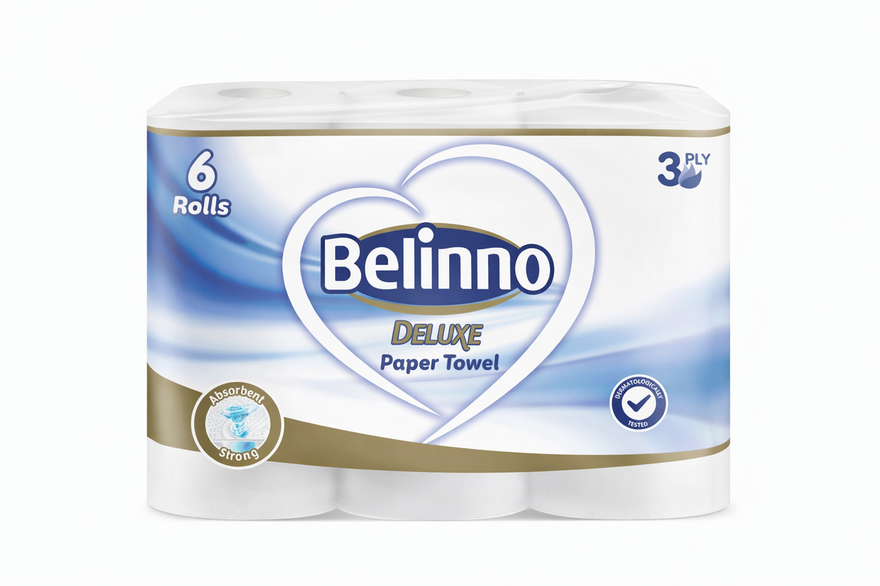 Паперові рушники Belinno Deluxe тришарові 6 шт. (32526699)
