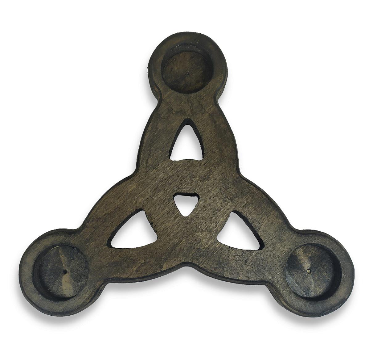 Свічник дерев'яний Тріскель темний - фото 2 Свічник дерев'яний Тріскель темний - фото 2