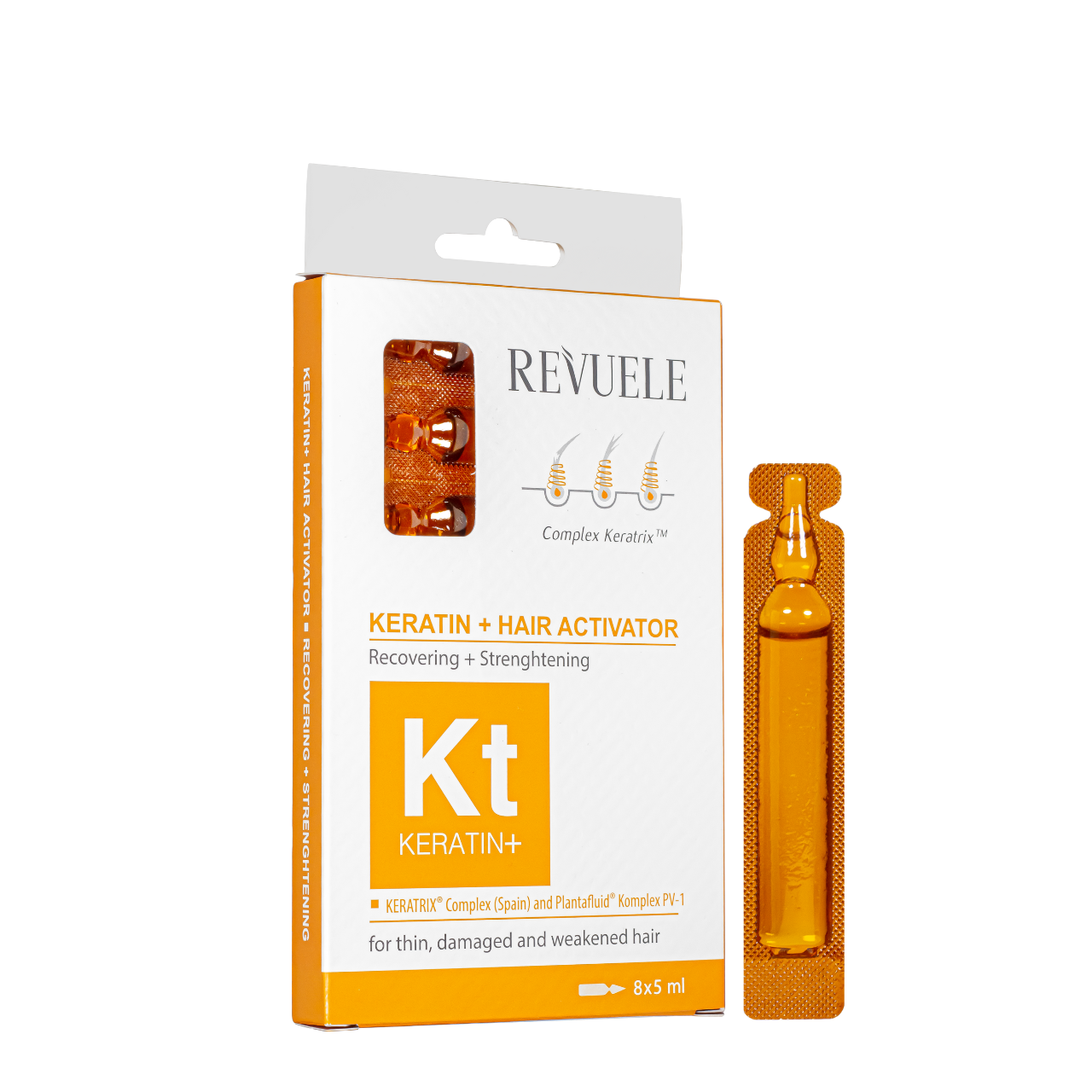 Концентрат для волос Revuele Keratin+ Ampoules Hair Restoration Activator с кератином 8 х 5 мл (1702078419)