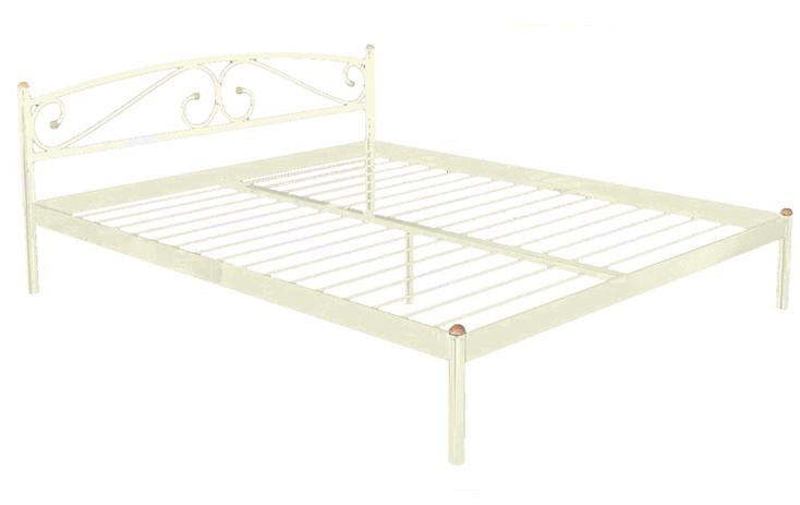 Кровать двуспальная металлическая Метакам Verona-1 190х160 см Бежевый (8642)