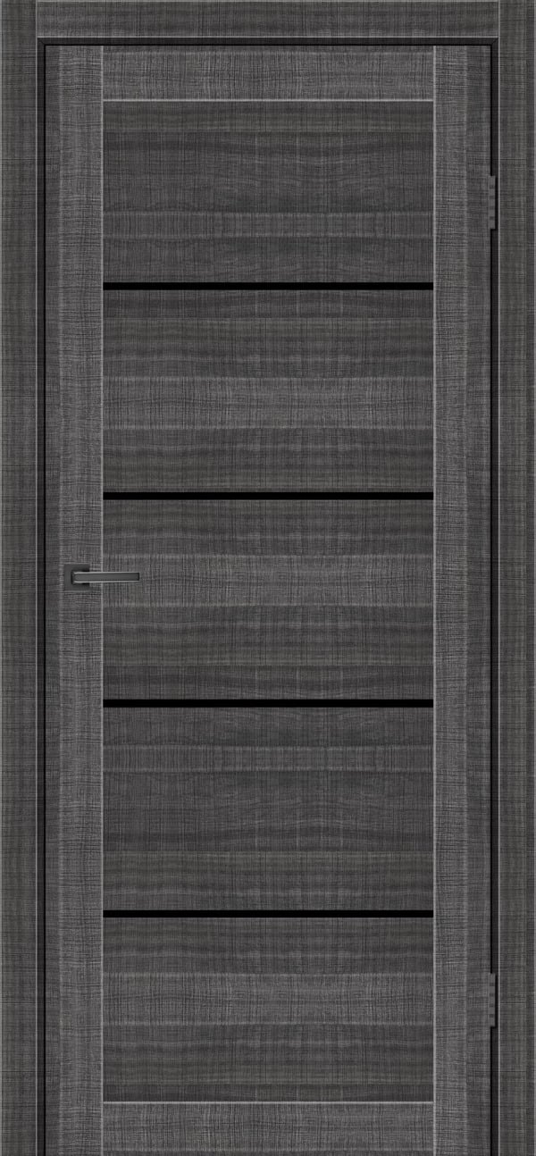 Дверное полотно MS Doors MONTANA 60х200 см Вудгрей/Стекло черное (143948)