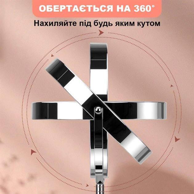 Зеркало с LED подсветкой UFT Cosmetic CM1 на аккумуляторе и сенсорным управлением увеличение х3 двойное - фото 9