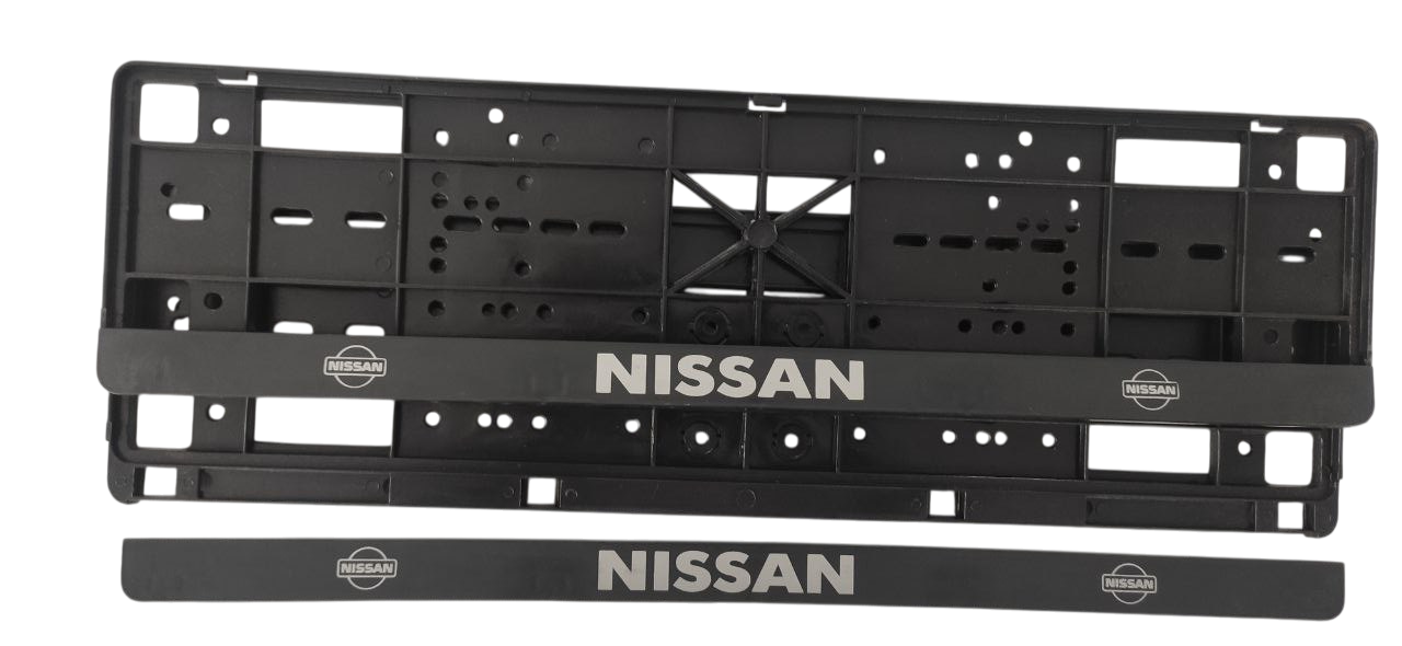 Рамка номерного знаку із защіпками Книжка з написом "NISSAN" пара (20599)