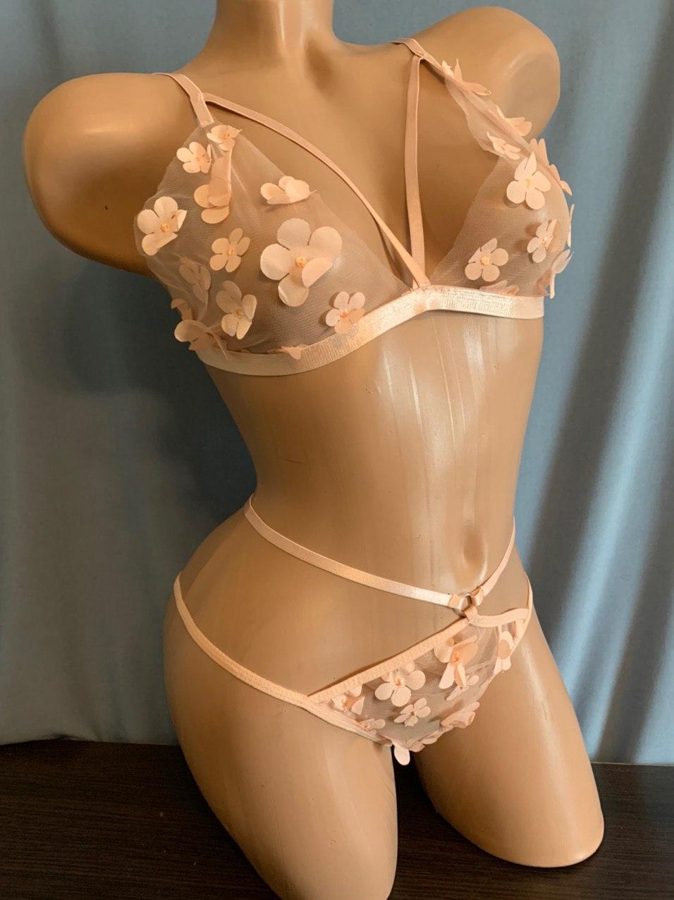 Комплект білизни Квіти L Рожевий (Н-1042-Р) - фото 3 Комплект білизни Квіти L Рожевий (Н-1042-Р) - фото 3