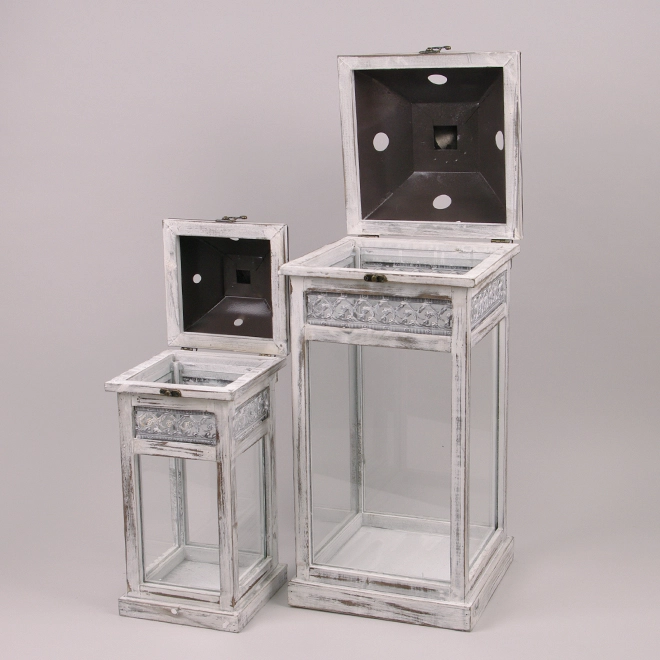 Комплект деревянных фонарей FHQJ23-076 2 шт. (39559) - фото 2 Комплект деревянных фонарей FHQJ23-076 2 шт. (39559) - фото 2