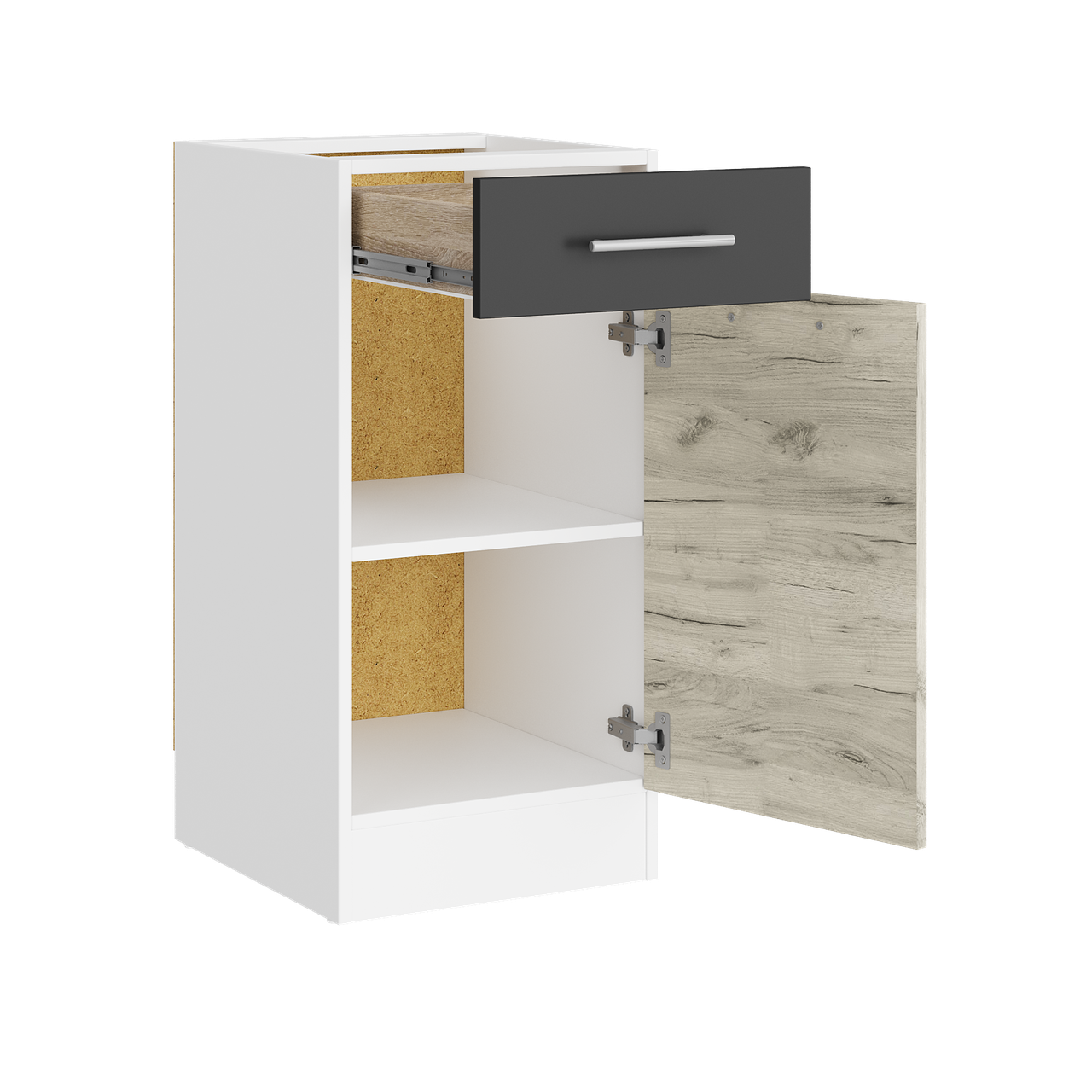 Кухонный модуль Эверест Эко Нова 40 Низ Ящик 400х456х820 мм Белый/Крафт Белый/Графитовый (ЕКО-459)