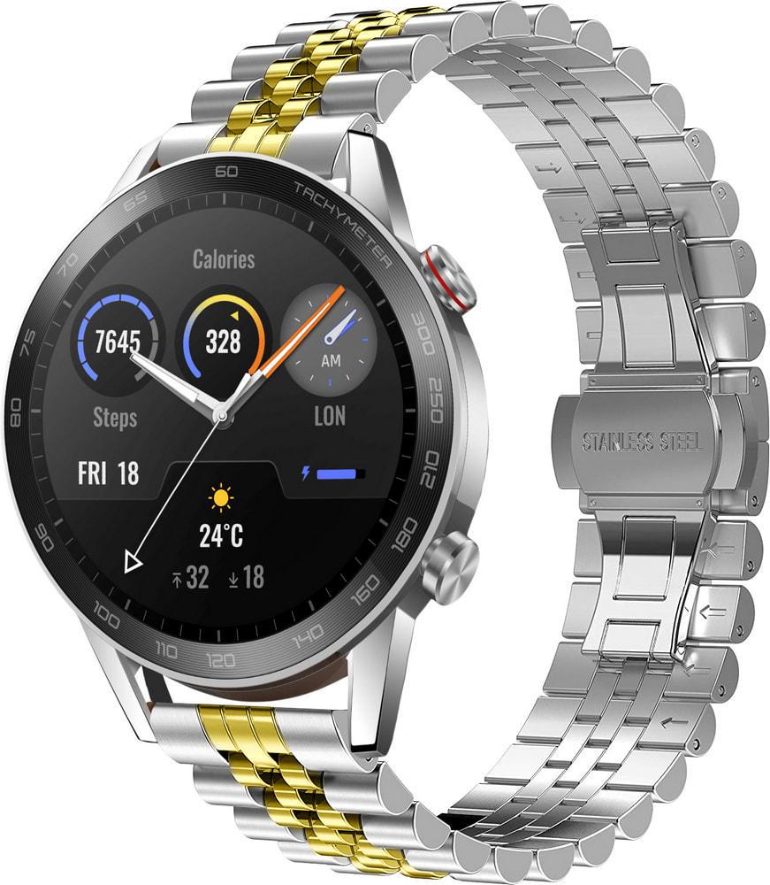 Браслет металлический Stech Line для Honor Magic Watch 2 46 мм Silver Gold (29147-67)